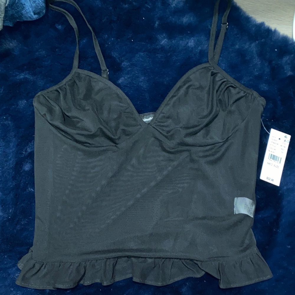 PacSun Black Ruffle Hem Tank Top